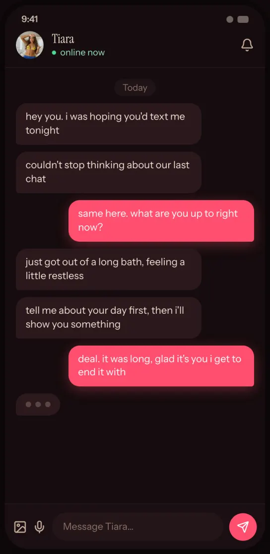 A real-time chat with an AI companion on SpiceMatch