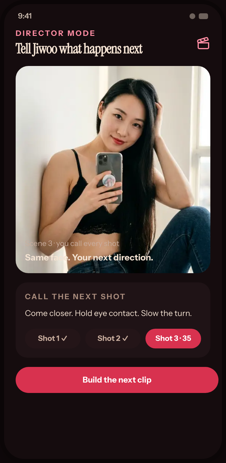 SpiceMatch Director Mode screen featuring Jiwoo
