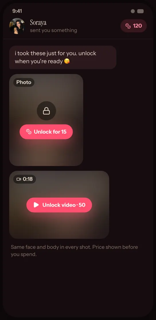 Private AI creator image generation interface